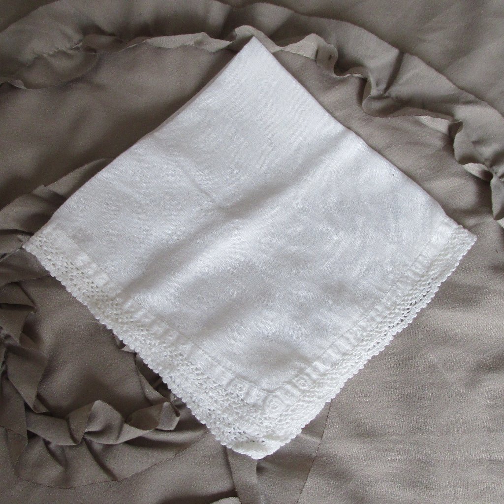 Antique Linen Handkerchief Pocket Square
